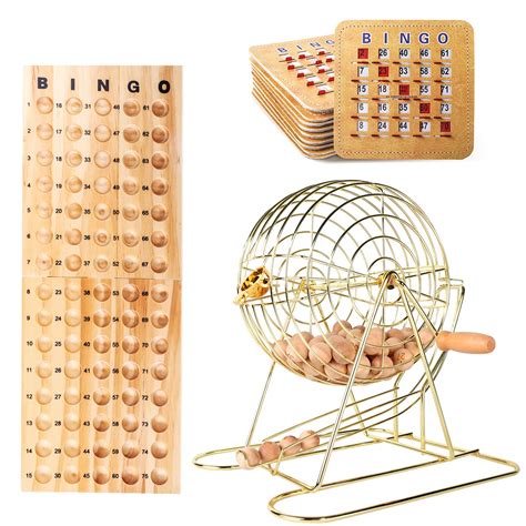 Set of 75 Natural Wood 78 Inch Bingo Balls .